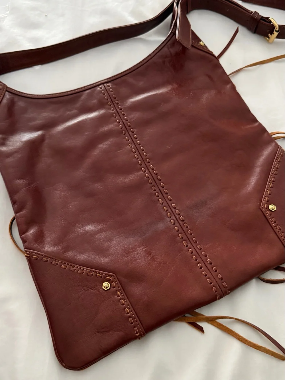 Rebecca Minkoff Chestnut Brown Leather Hobo with Gold Hardware